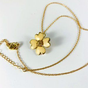 Vintage 4 leaf clover gold-tone and enamel necklace 20"